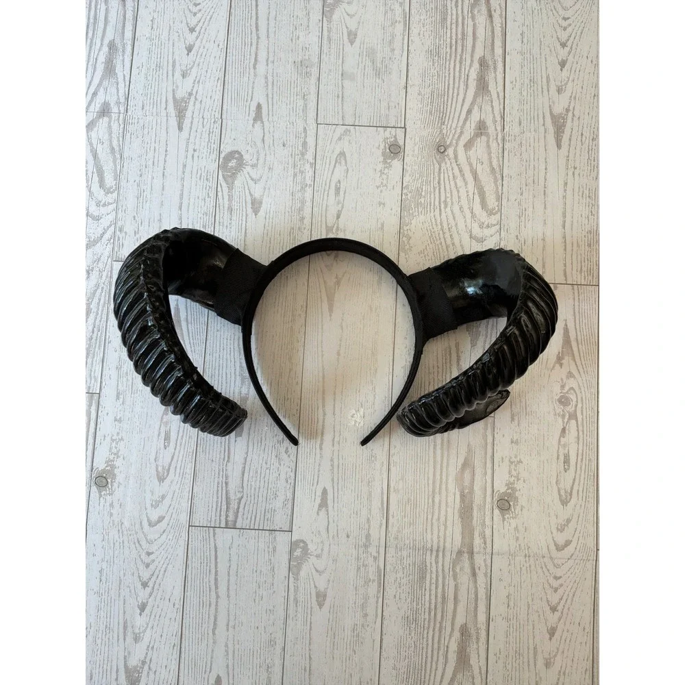 Black Ram Horn Headband Evil Fairy Witch Devil Halloween Costume Cosplay